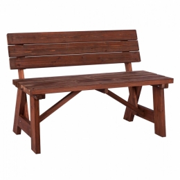 Παγκάκι Ξύλινο Abbey HM5668.02 Από Ξύλο Ελάτου 118x56x79cm Walnut Διθέσιος