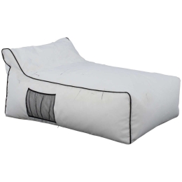 Πουφ Zafer HM5772.01 Με Ρέλι 88x128x40-60cm White-Black