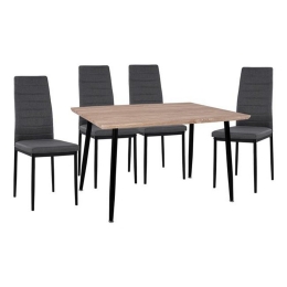 Τραπεζαρία HM11027.10 (Σετ 5τμχ) Sonama 120x70x76.5cm Με Καρέκλες Lady Grey - Black 4 Θέσεων