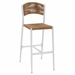 Σκαμπό Bar HM5789.01 Με Σχοινί 45,5x56x111cm White