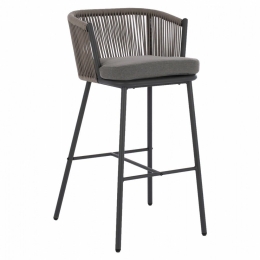 Σκαμπό Bar Brogan HM5714.01 Grey 53x42x101cm Αλουμίνιο,Wicker