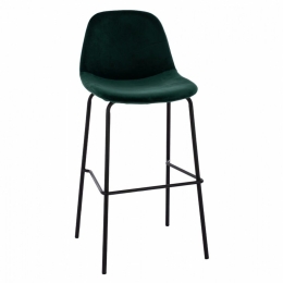 Σκαμπό Bar Vincent HM8579.13 (Σετ 4τμχ) 56,5x47x106cm Pine Βελούδο, Μέταλλο