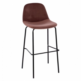 Σκαμπό Bar Vincent HM8579.12 (Σετ 4τμχ) 56,5Χ47Χ106cm Apple Βελούδο, Μέταλλο