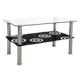 Τραπεζάκι Σαλονιού Grabes HM0087 75Χ45Χ41 Black - Chrome Μέταλλο,Γυαλί