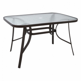 Τραπέζι Bravo HM5021.11 120Χ70Χ72cm Με Τρύπα Για Ομπρέλα Grey