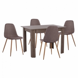 Τραπεζαρία HM11617.03 (Σετ 5τμχ) 110x80x77 Brown 4 Θέσεων