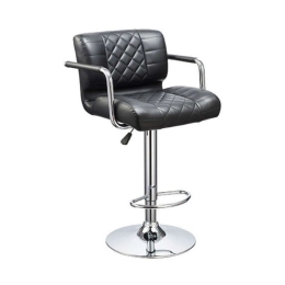 Σκαμπό Bar 83 43.2378.S (Σετ 2τμχ) 51x50x110cm Black Μέταλλο,Τεχνόδερμα