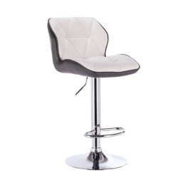 Σκαμπό Bar 86 Margo 43.0202.S (Σετ 2τμχ) 42x49x109cm Black-White Μέταλλο,Τεχνόδερμα