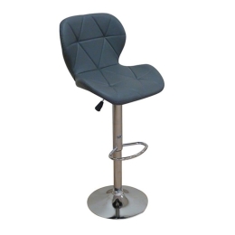 Σκαμπό Bar 91 43.1503.S (Σετ 2τμχ) 39x39x101cm Grey Μέταλλο,Τεχνόδερμα