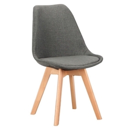 Καρέκλα Τραπεζαρίας Billy 11.1592.S (Σετ 4τμχ) 48Χ55Χ82cm Grey Ξύλο,Ύφασμα