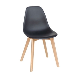 Καρέκλα Τραπεζαρίας Loft Plus (Σετ 4τμχ) 46Χ53Χ81cm Black Ξύλο,Πολυπροπυλένιο