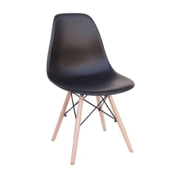 Καρέκλα Τραπεζαρίας Loft (Σετ 4τμχ) 46X55X81cm Black Ξύλο,Πολυπροπυλένιο
