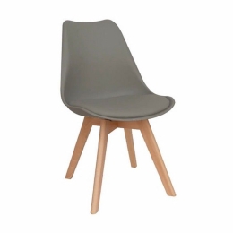 Καρέκλα Τραπεζαρίας Logan Plus 10.0016.S (Σετ 4τμχ) 58Χ49Χ82cm Grey Ξύλο,Πολυπροπυλένιο,Τεχνόδερμα