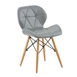Καρέκλα Τραπεζαρίας Margo 10.0067.S (Σετ 4τμχ) 47X53X72cm Grey Ξύλο,Τεχνόδερμα
