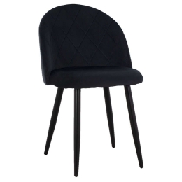 Καρέκλα Oded HM8731.14 45x52x77cm Black Βελούδο, Μέταλλο