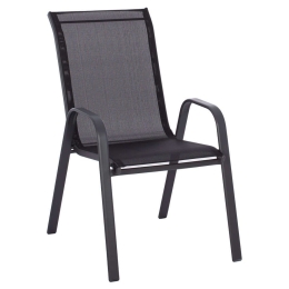 Πολυθρόνα Leon Μεταλλική HM5000.03 55x72x92cm Black Μέταλλο,Textilene