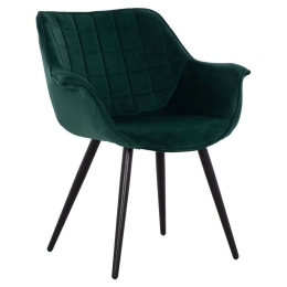 Πολυθρόνα Benjamin HM8682.03 70x67x78cm Green-Black Βελούδο, Μέταλλο