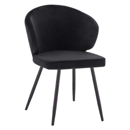 Πολυθρόνα Jiya HM8728.04 62x60x85cm Black Βελούδο, Μέταλλο
