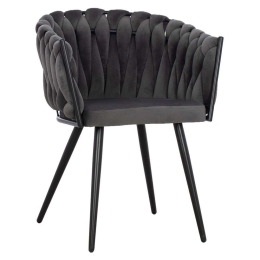 Πολυθρόνα Luanda HM8741.01 60x54x78cm Black-Grey Βελούδο, Μέταλλο