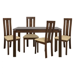 Τραπεζαρία Ανοιγόμενη (Σετ 5Τμχ) HM10050 120+30x80x75cm Brown 4 Θέσεων Μέταλλο,Τεχνόδερμα