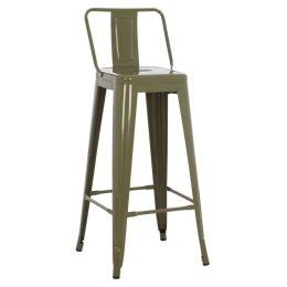 Σκαμπώ Μπαρ Melita HM8643.03 Με Πλάτη 43x43x100cm Olive Μέταλλο