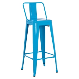 Σκαμπώ Μπαρ Melita HM8643.08 Με Πλάτη 43x43x100cm Blue Μέταλλο