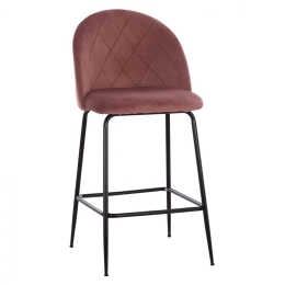 Σκαμπό Μπαρ Odell HM8732.12 45x53x98cm Black-Apple Βελούδο, Μέταλλο