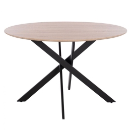 Τραπέζι Τραπεζαρίας Rosario HM8742.01 Φ120x75cm Black-Sonoma Mdf,Μέταλλο