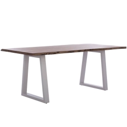 Τραπέζι Τραπεζαρίας Montana HM8337.02 200x95x77cm Natural-White Μέταλλο,Ξύλο