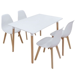 Σετ Τραπεζαρίας Loft Plus (Σετ 5Τμχ) 20.9904 120x80x72cm White Randy Zita Plus 4 Θέσεων