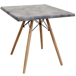 Τραπέζι Randy 08.0014.2 70x70cm Cement Werzalit,Ξύλο