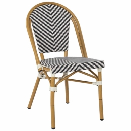 Καρέκλα Bamboo Look HM5860.01 46x56x88cm Black-White
