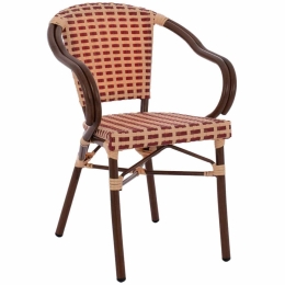 Πολυθρόνα Bamboo Look HM5818.01 54x56x80cm Beige-Red