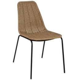 Πολυθρόνα Επαγγελματική HM5867.01 43,5x63x82cm Rattan Natural-Black