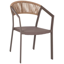 Πολυθρόνα Επαγγελματική HM5891.03 56,5x60x78cm Rattan-Textline Champagne