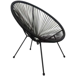 Πολυθρόνα Φωλιά Acapulco HM5872.01 70x73x79cm Rattan Black