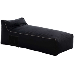 Πουφ Ξαπλώστρα Wadelin HM5774.12 190x80x40-60cm Black-White