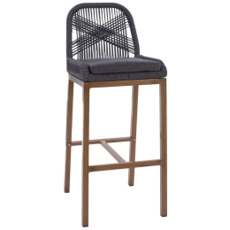 Σκαμπό Μπαρ HM5791.12 Με Γκρι Σχοινί 46x53x100cm Beige
