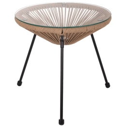 Τραπέζι Βοηθητικό Allegra HM5873.01 Φ47x45cm Twisted Wicker Natural-Black