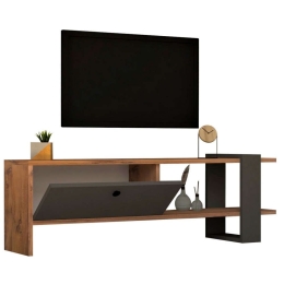 Έπιπλο Τηλεόρασης Henriette HM9436.01 120x25x36,8cm Walnut-Anthracite Μελαμίνη