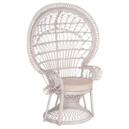 Πολυθρόνα Royal Peacock HM9342.02 Με Μαξιλάρι 114x72x150cm Rattan White