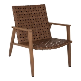 Πολυθρόνα Δέρμα-Look HM5868.01 Όψη Ξύλου 63,5x75,5x77cm Μέταλλο-Rattan Brown Rattan, Μέταλλο