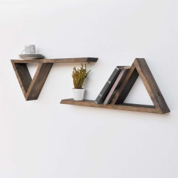 Ραφιέρα Τοίχου HM8986.01 40x9x20cm Walnut Ξύλο