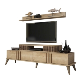 Σύνθεση Τηλεόρασης HM9515.01 168x39x51,6cm Natural Oak Μελαμίνη