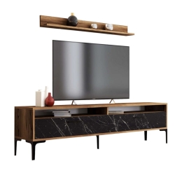 Σύνθεση Τηλεόρασης HM9517.03 180x35x47cm Walnut-Black Μελαμίνη