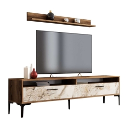 Σύνθεση Τηλεόρασης HM9517.04 180x35x47cm Walnut-White Μελαμίνη