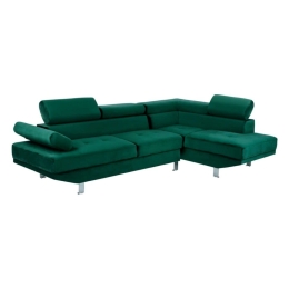 Καναπές Γωνία Faith HM3156.03 254x79-160x70-84cm Green Βελούδο