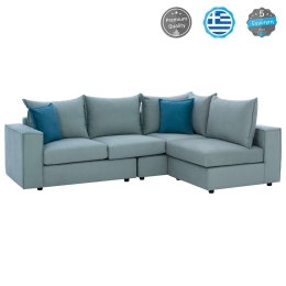 Καναπές Γωνία Monza HM3256.08 Πολυμορφικός 265x195x98cm Αλέκιαστο Ύφασμα Mint-Petrol Ύφασμα