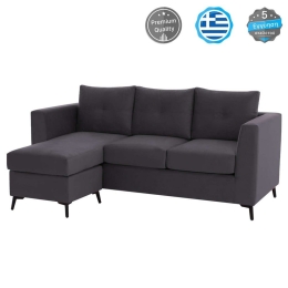 Καναπές Γωνία Ponza HM3251.01 Αναστρέψιμη 200x140x88cm Αλέκιαστο Ύφασμα Grey Ύφασμα