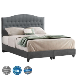 Κρεβάτι Malena HM638.10 Για Στρώμα 150x200cm Grey Διπλό Βελούδο